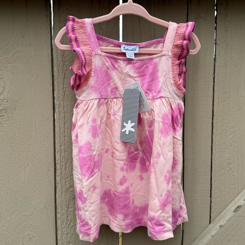 NWT Splendid Pink Tie Dye Dress and Matching Bloomers
